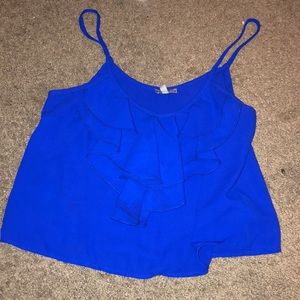 Electric Blue Tank Top Ruffles